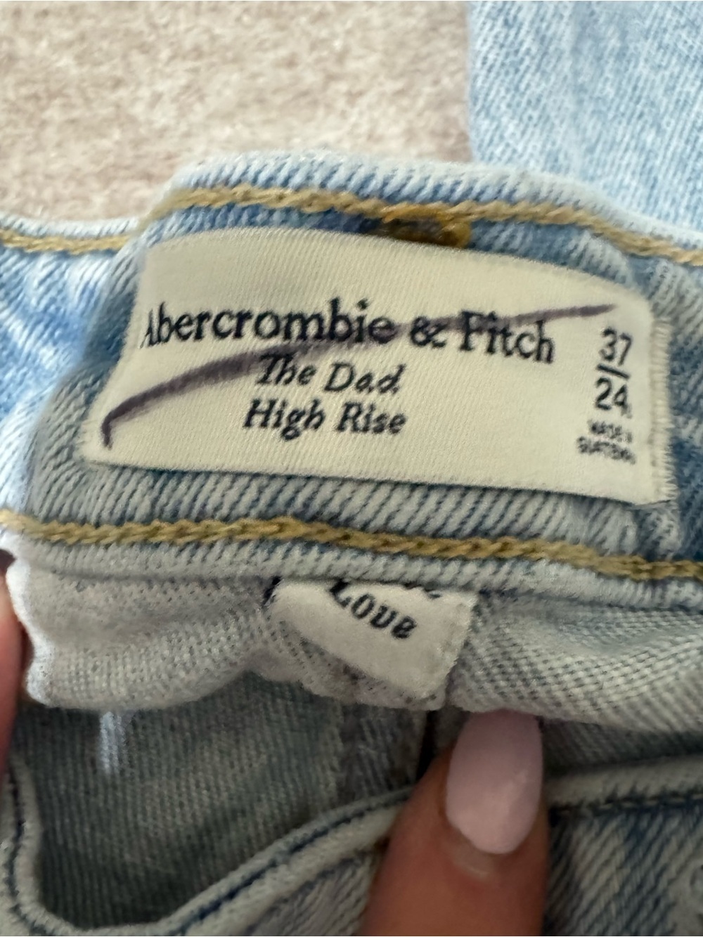 abercrombie & fitch the dad side slit jeans size 37/24 - Picture 3 of 3